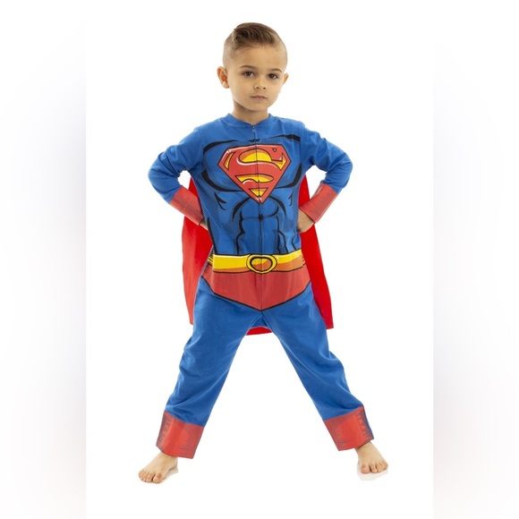 Superman 12M one piece costume/ PJs with removable attachable cape - Picture 1 of 9